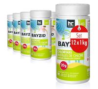 Höfer Chemie 12 x 1 kg 20 g Pastilles de Chlore Lent pour Piscine