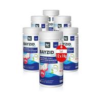 Höfer Chemie 12 x 1 kg BAYZID® Galets de Chlore pour Piscine (200g) - Chlore Multifonction 5 en 1 : Désinfection, pH Régulé, Anti-Algues, Anti-Calcaire, Floculant - Fabriqué en Europe