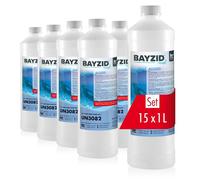 Höfer Chemie 15 x 1 L BAYZID® Algicide Anti Algue pour Piscine - Anti-Algues Non Moussant - Double Action Curative et Préventive