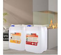 Höfer Chemie 2 x 10 L (20 L)FLAMBIOL® Kit d’essai bioéthanol pour cheminée, Foyer à éthanol, Table à feu et cheminée bioéthanol