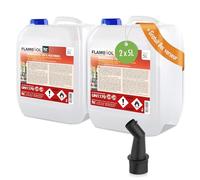 Höfer Chemie 2 x 5 L FLAMBIOL® Bioéthanol 99,9% Premium pour cheminée à l'éthanol, feu de Table à l'éthanol et cheminée au bioéthanol