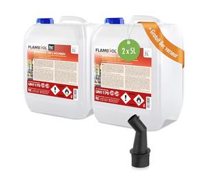 Höfer Chemie 2 x 5 L FLAMBIOL® Bioéthanol 99,9% Premium pour cheminée à l'éthanol, feu de Table à l'éthanol et cheminée au bioéthanol