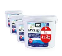 Höfer Chemie 4 x 5 kg Galets Chlore 200g Multifonction 5 en 1 pour Piscine - Entretien et Nettoyage en 5 Phases - Fabriqué en Europe - pour Une Eau Limpide