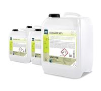 Höfer Chemie 4 x 5 L D'acide Acétique 60% - Nettoyant et Détartrant Optimal - Qualité Supérieure Fabriquée en Allemagne - Fraîchement Rempli dans un Bidon Pratique
