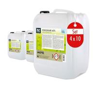 Höfer Chemie 4x 10 L d'acide acétique 60% - nettoyant et détartrant optimal - qualité supérieure fabriquée en Allemagne