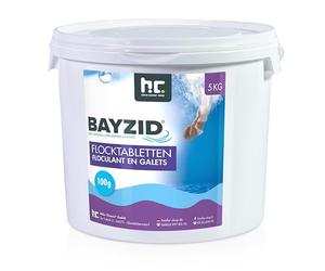 Höfer Chemie 5 kg BAYZID® Floculant en Galets (100g) pour Piscine - Élimine Les Impuretés Facilement, Galets à Dissolution Progressive pour Filtration à Sable, Eau Claire et Cristalline