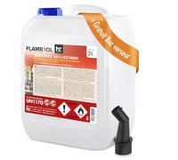 Höfer Chemie 5 L Flambiol Bioéthanol 99,9% Premium pour Cheminée | Combustion Propre sans Fumée Ni Suie - Idéal Cheminée à l'Éthanol, Feu de Table et Brasero - Flamme Vive et Chaleureuse
