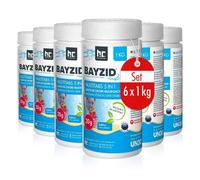 Höfer Chemie 6 x 1 kg Pastilles de Chlore (20 g) Multifonction 5 en 1 pour Piscine, Désinfection, Anti-Algues, Floculant, pH Stable - Entretien Longue Durée Piscine