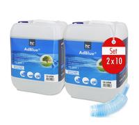 Höfer Chemie AdBlue 2 x 10L avec bec verseur - solution d'urée pour voitures diesel telles que BMW et VW - bidon avec bec verseur - réduit les oxydes d'azote toxiques