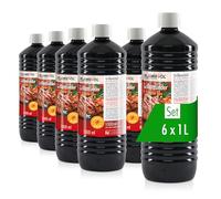 Höfer Chemie Allume-Feu Liquide pour Barbecue (6 x 1 L) - Allume-Barbecue à Base de Paraffine, Haute Pureté, Inodore, avec Fermeture Sécurisée Enfant