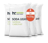 Höfer Chemie® Carbonate de Sodium 4 x 25 kg - Soude (Sodium) de Qualité Technique Légère - pH Plus pour Piscine - Facilement Soluble dans l’Eau