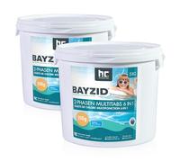 Höfer Chemie Galets de Chlore 2 x 5 kg pour Piscine à Dissolution Lente (200g) - Chlore Multifonction 6 en 1 pour Une Désinfection Régulière et Efficace