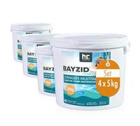 Höfer Chemie Galets de Chlore 4 x 5 kg pour Piscine à Dissolution Lente (200g) - Chlore Multifonction 6 en 1 pour Une Désinfection Régulière et Efficace