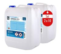 HÖFER CHEMIE Alcool Isopropylique Pur 2 x 10 L (20L)- Isopropanol 99,9% pour le Nettoyage et le Dégraissage - Solvant Puissant - Multiusage