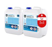HÖFER CHEMIE Isopropanol 99,9% 2 x 5 L - Alcool ispopropylique pour nettoyer et dégraisser - Solvant puissant - Polyvalent