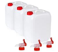 Höfer Chemie Lot de 3 bidons d'eau vides en plastique de 10 L (30 L) pour le camping et les loisirs, sans BPA, de qualité alimentaire.
