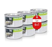 Höfer Chemie Lot de 6 Pâtes Combustibles de 200 g - sans Fumée Ni Odeur | Pâte à Brûler pour la Restauration et l'Usage Domestique, Bioéthanol, Réutilisable, Durée de Combustion 2,5 heures