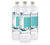 Höfer Chemie Propylène Glycol (3 x 1 L) 99,5% de Qualité Pharmaceutique - Multi-usages : Cosmétique, Alimentaire et Pharmaceutique, Sans OGM et Végétalien