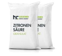Höfer Chimie Acide Citrique Granulé 2 x 25 kg - Détartrant Multifonction Qualité Alimentaire pour Appareils Ménagers, Nettoyage Écologique