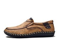 Hoefirm Mocassins Homme Cuir Chaussures Pieds Larges Loafers Plates Chaussure Confort Slip ins Marron Chaussons Homme 45