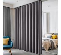hoeflife Rideaux de séparation de pièce occultants avec Crochets - Insonorisants - Parfaits pour Montage au Plafond, séparation de pièces (Gris, 305 x 243 cm)