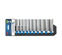 HÖGERT HT1A888 Jeu de clés à douille I Alliage d'acier au chrome vanadium I Jeu de clés à douille I Boîte à outils I Longue Noir/bleu/gris 76 mm Noir/bleu/gris