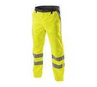 Högert Technik ABENS Pantalon De Pluie pour Homme XL Jaune - Pantalon de Travail Imperméable avec Bandes Réfléchissantes, Vêtement de Sécurité Respirant pour la Construction, l'industrie, la