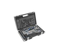 Högert Technik - Boite à Outils, Outils Bricolage, Mallette à Outils, Trousse a Outils, Douilles, Embouts et Équipement 1/4", 1/2", Mécanisme à Cliquet avec 72 Dents - HT1R470, 60 Pièces