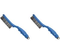 HÖGERT TECHNIK Brosse métallique à 4 rangées de fils métalliques 250 mm Poignée ergonomique Brosse métallique pour enlever la rouille, nettoyage et soudure (Lot de 2)