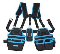 Högert Technik - Ceinture de travail avec bretelles | Ceinture à outils pour homme, ceinture de travail avec sangle à bretelles, sac à outils avec ceinture réglable, sac banane