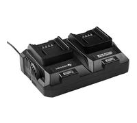 HÖGERT TECHNIK - Chargeur Double 18 V Duo 8 A pour Outils électriques, Chargeur Rapide avec Deux Ports de Charge, électronique Intelligente, Affichage LED et Ventilateur Actif