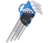 Högert Technik - Clé Compatible avec Tamper-Torx, Longue, Set de Tournevis Torx, Cle Torx, Ensemble Torx, Jeu de Clés Torx Résistant à la Déformation et à l'Usure - 9 Pièces