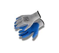 Högert Technik DILL Gants de protection enduits de latex, gris/bleu, taille 10, résistants aux déchirures et aux perforations, parfaits pour les travaux précis dans l'environnement de travail