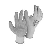 Högert Technik DILL Gants de protection enduits de latex, gris/bleu, taille 9, résistants aux déchirures et aux perforations, parfaits pour les travaux précis dans l'environnement de travail