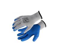 Högert Technik DILL Lot de 12 paires de gants de protection enduits de latex, gris/bleu, taille 10, résistants aux déchirures et aux perforations, parfaits pour les travaux de montage et d'entretien