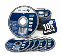 Högert Technik disque à tronçonner métal 125 mm, extra-fin 1,0 mm, meuleuse d'angle 125 x 1,0 x 22,23 mm pour acier et inox, coupe précise sans bavures, EN 12413, 10 pièces
