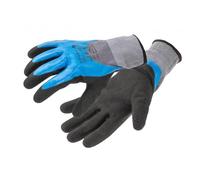 Högert Technik FILS Gants de protection 3/4 avec revêtement nitrile en mousse nitrile, bleu/gris/noir, taille 11, résistants à l'abrasion, parfaits pour les travaux de précision