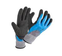 Högert Technik FILS Gants de protection 3/4 en nitrile enduits de nitrile, bleu/gris/noir, taille 8, résistants à l'abrasion, parfaits pour les travaux de précision