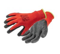 Högert Technik Gants de protection Roder avec revêtement en latex - Rouge/noir - Taille 10 - Haute résistance à l'abrasion - Prise flexible - Idéal pour les travaux de montage et d'entretien précis