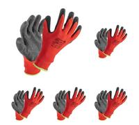 Högert Technik Gants de protection Roder avec revêtement en latex - Rouge/noir - Taille 11 - Haute résistance à l'abrasion - Prise en main flexible - Idéal pour les travaux de montage et d'entretien