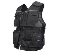 Högert Technik Gilet à outils noir | Tissu 100% polyester Oxford 600D | Gilet de travail pour homme avec de nombreuses poches