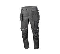Högert Technik HASSO Pantalons de Travail, Pantalons de sécurité, élastiques, renforcés, Gris foncé, résistants, Poches pour Outils, genouillères