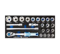 Högert Technik HT7G128 Lot de 23 douilles à cliquet en EVA