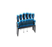 Högert Technik - Jeu de 18 tournevis - Tournevis magnétiques à fente et cruciformes - Poignée antidérapante - Tournevis à main - Jeu d'outils universel