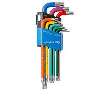 Högert Technik - Jeu de clés Torx I Tournevis Torx Set de 9 pièces I Tailles T10 à T50 I En acier allié S2 I Résistant à la déformation et à l'abrasion I HT1W817 - Multicolore
