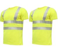 Högert Technik JURAL II T-shirt haute visibilité en polycoton, jaune, taille XL (54) | Gilet de signalisation réfléchissant, respirant, léger, à manches courtes, vêtements de travail, chemises
