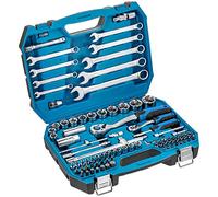 Högert Technik - Kit d'outils I ouille, embouts et accessoires I Acier allié au chrome-vanadium I Forgé I Mécanisme à cliquet avec 72 cliquets de verrouillage I HT1R425 85 pièces