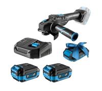 HÖGERT TECHNIK Kit meuleuse d'angle sans fil 18 V, 125 mm, moteur sans balais, 8 000 tr/min, avec batterie 4,0 Ah et chargeur rapide + PROMO 2,0 Ah