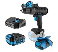HÖGERT TECHNIK Kit perceuse-visseuse brushless 18V, couple 80 Nm, batterie 4,0 Ah, chargeur 4A, éclairage LED, engrenage métallique, pour bois et métal + PROMO batterie 2,0 Ah
