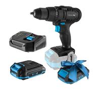 HÖGERT TECHNIK Kit perceuse-visseuse sans fil 18V, couple 50 Nm, batterie 2,0 Ah, chargeur 4A, engrenage métallique, éclairage LED, mandrin Auto-Lock, pour bois et métal + PROMO batterie 2,0 Ah